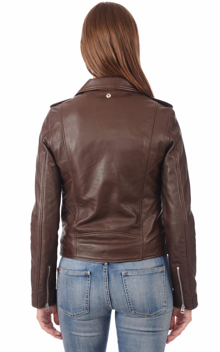 A "LCW1601D" Marron Schott Perfecto Femme back photo
