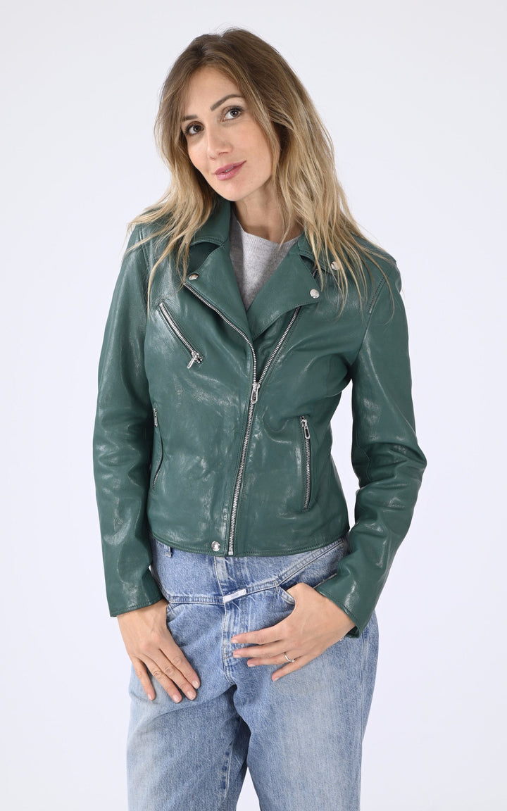 A "OLYMPE 101964" Vert Rose Garden Blouson Femme closed photo
