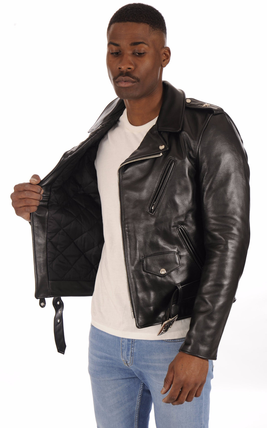 A "613SH" Noir Schott Perfecto Homme interior photo