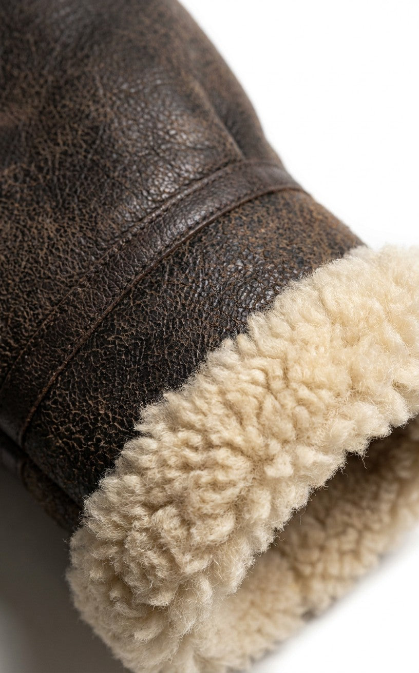 Javote, 60 cm. - Nappa Lamb Crack Washed -Damer - Mørkebrun