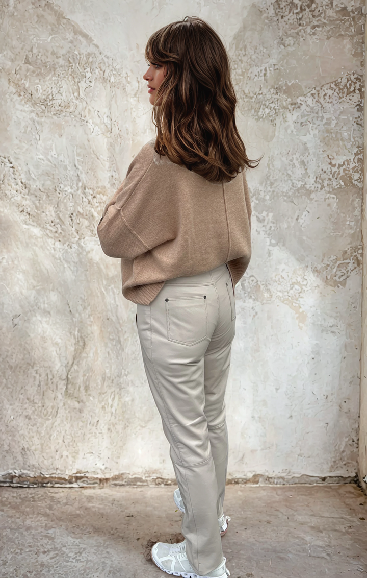 Envi-Hose – Lamm-Stretch-Leder – Damen – Beige