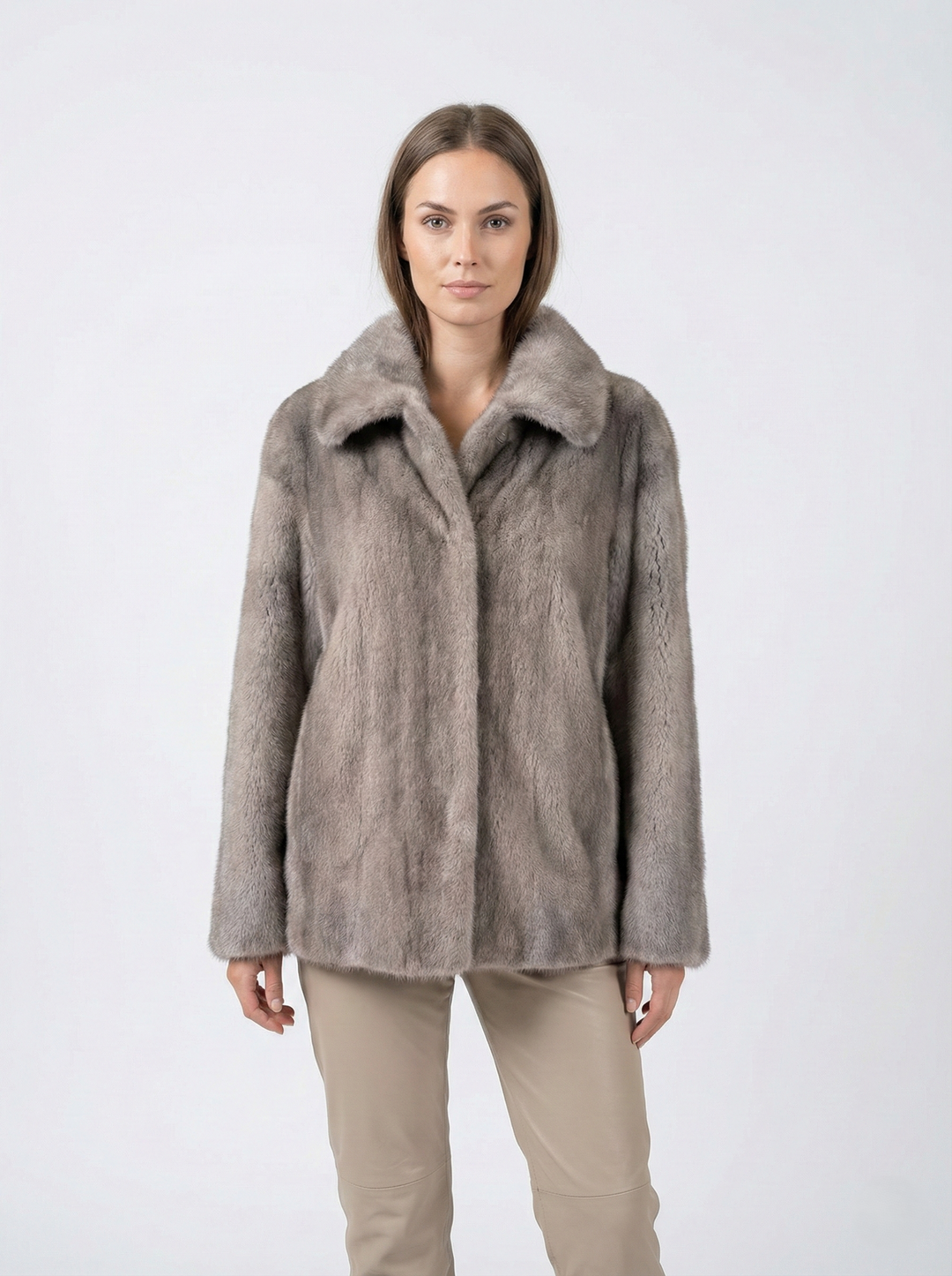 Irene, 65 cm. - Collar - Mink - Women - Silver Blue