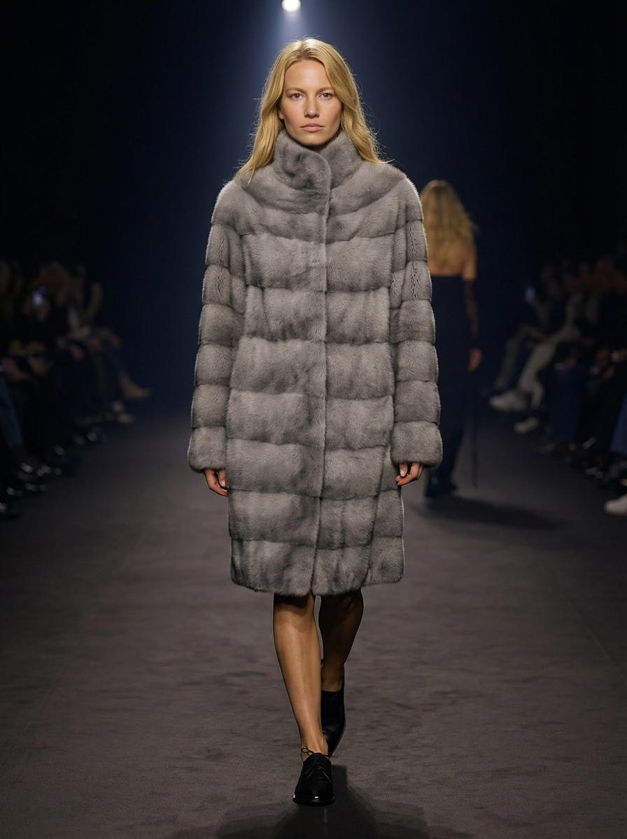 Rosario, 85 cm. - Collar - Mink Jacket - Women - Sapphire