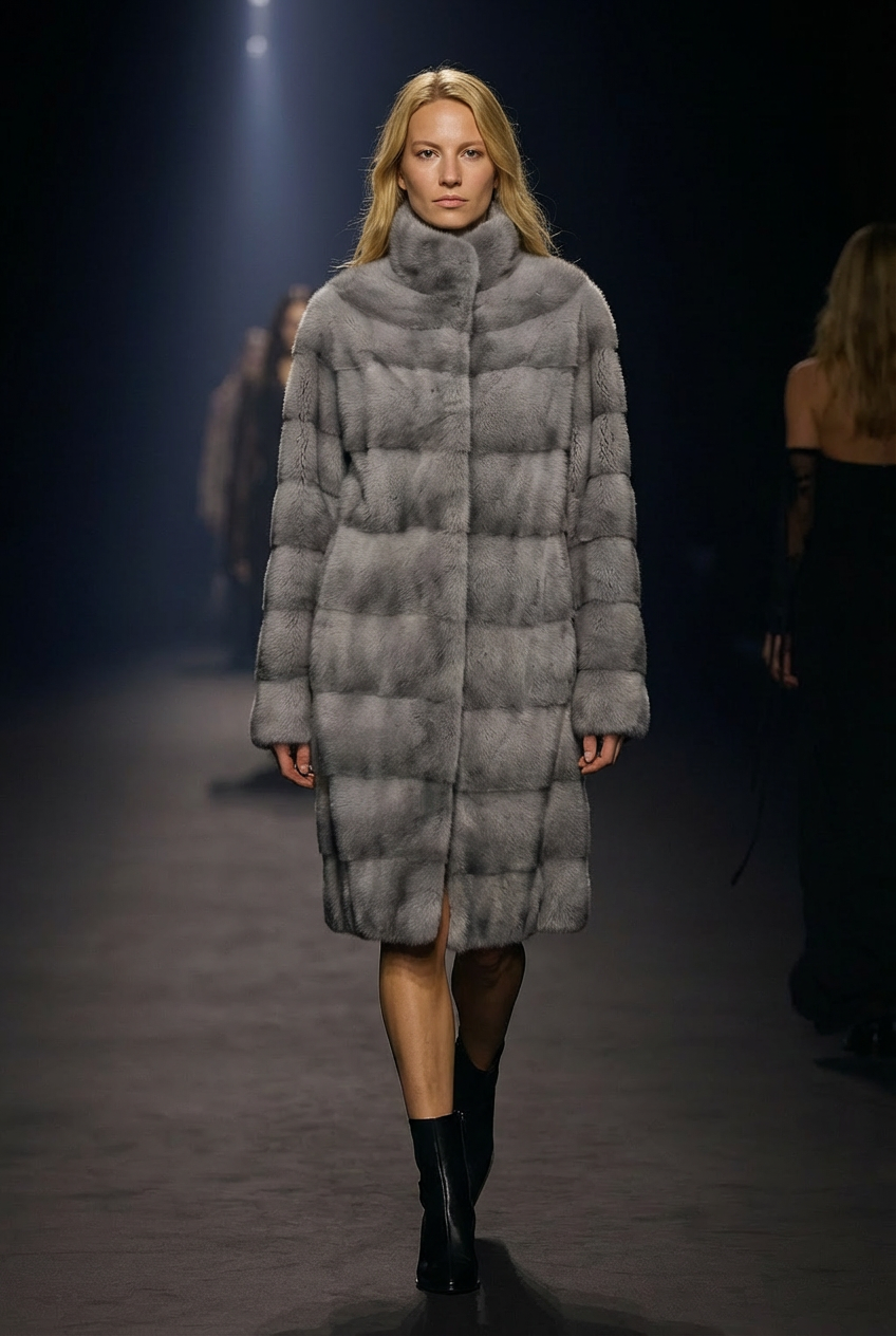 Rosario, 85 cm. - Collar - Mink Jacket - Women - Sapphire