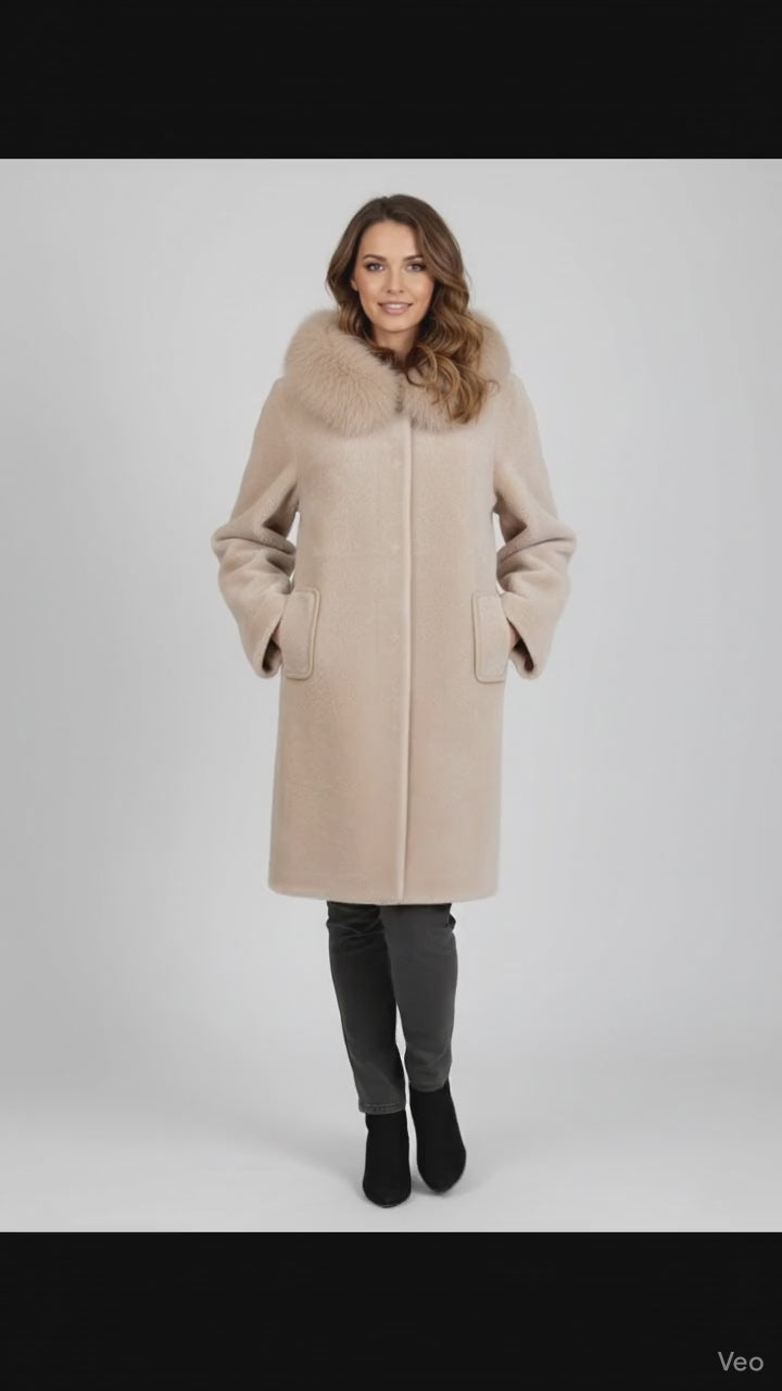 Ganix, 85 cm. - Hood - Air Wool - Kvinder - Lys kamel