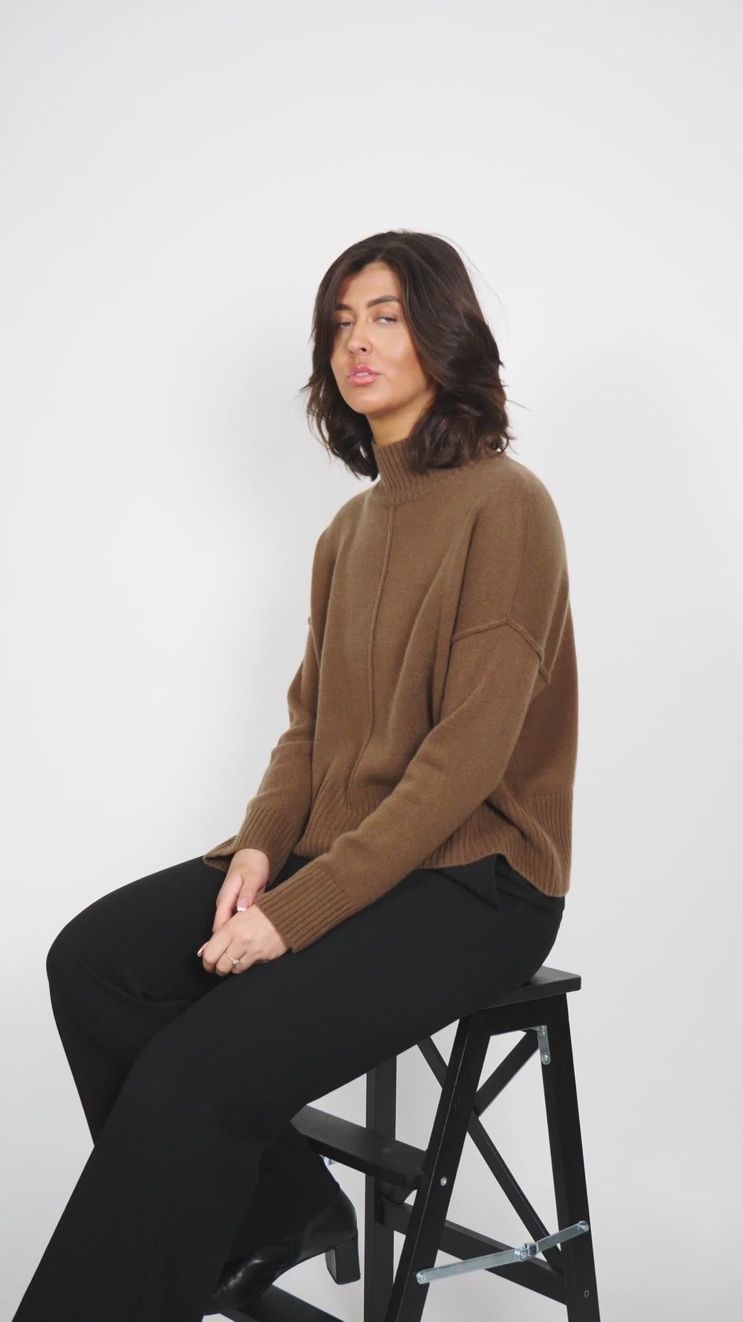 SY-23080 Sweater - 100% Cashmere - Woman -  Dark Brown