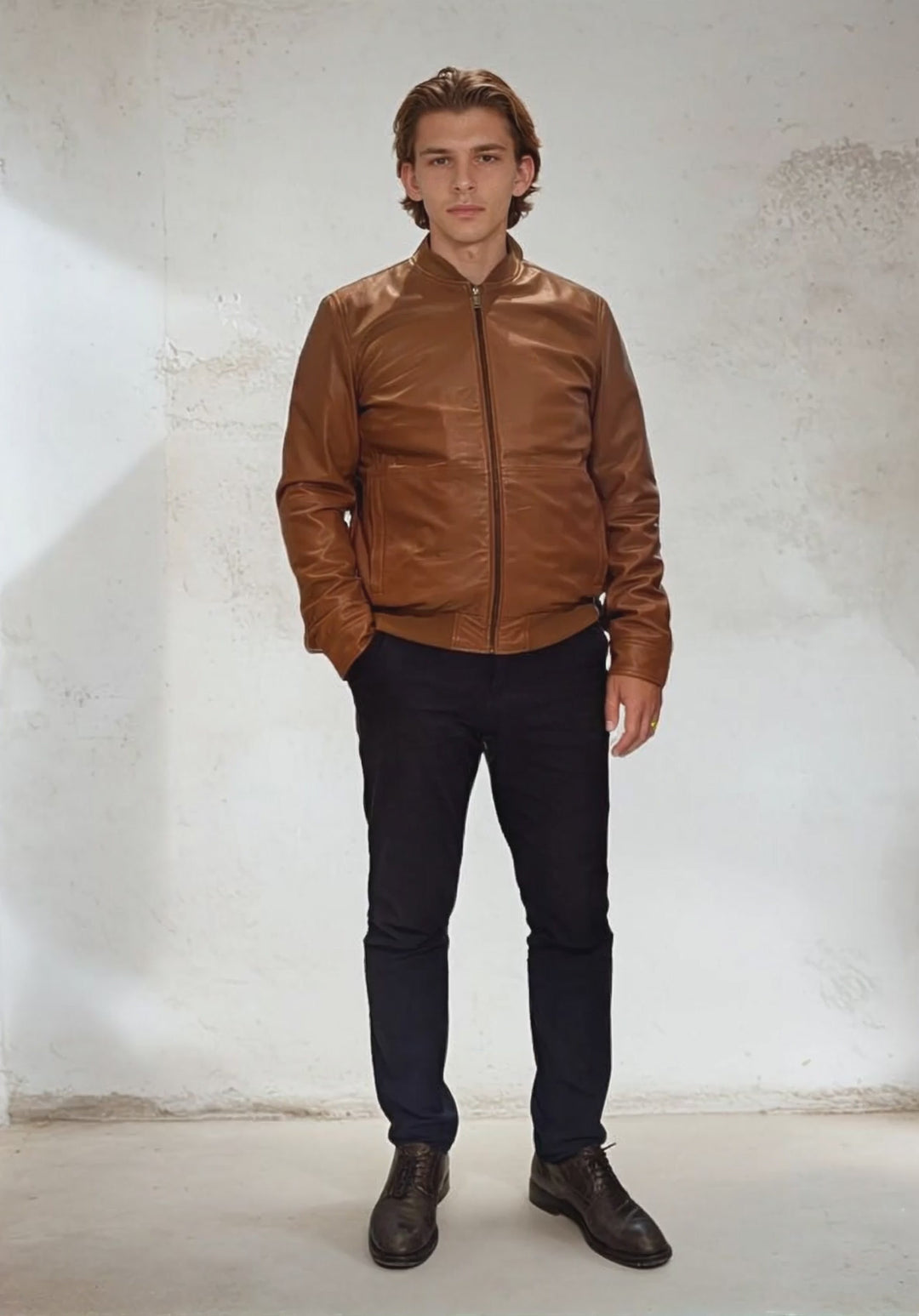 Benn - Lamb Thick Dace Leather -Man - Cognac