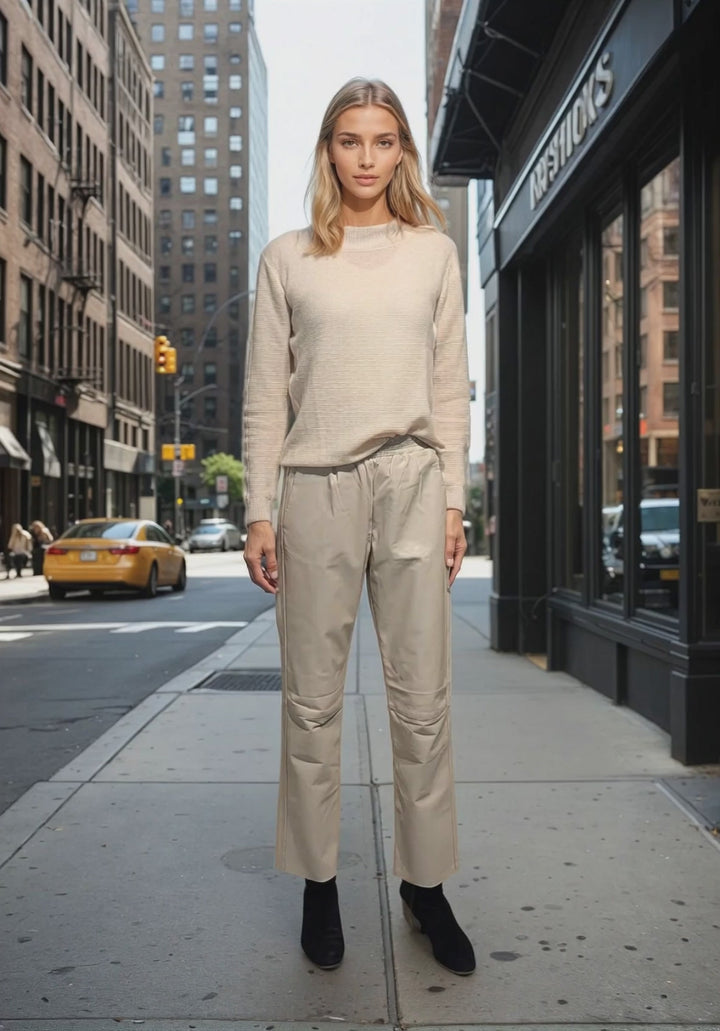 Jeanette Byxor - Lamm Nappa Läder - Dam - Beige