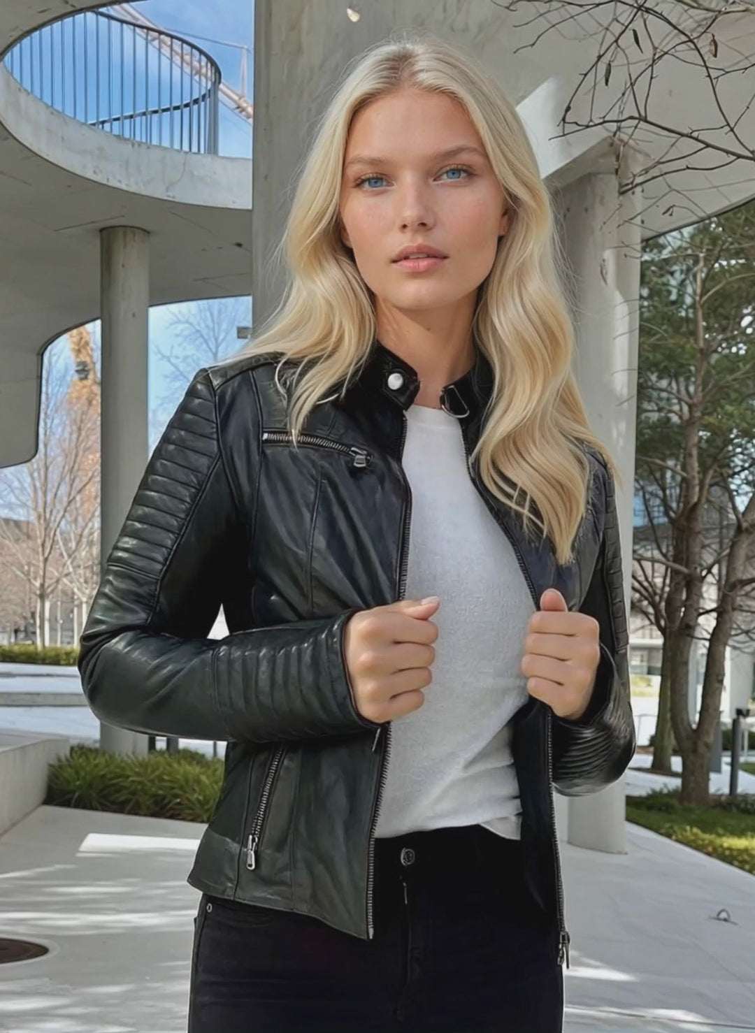 Scooty - Sort - Læderjakke - Dame - Lammeskind