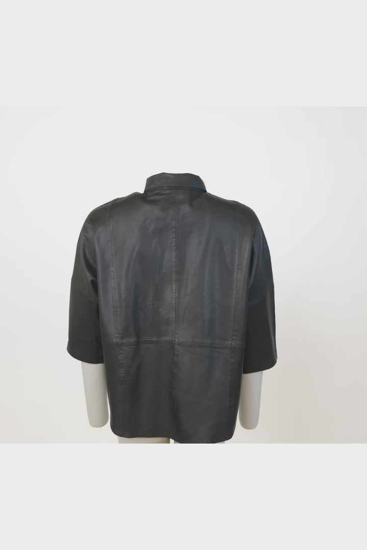 PS -26 -skjorte - Lamlæder - Kvinder - Sort