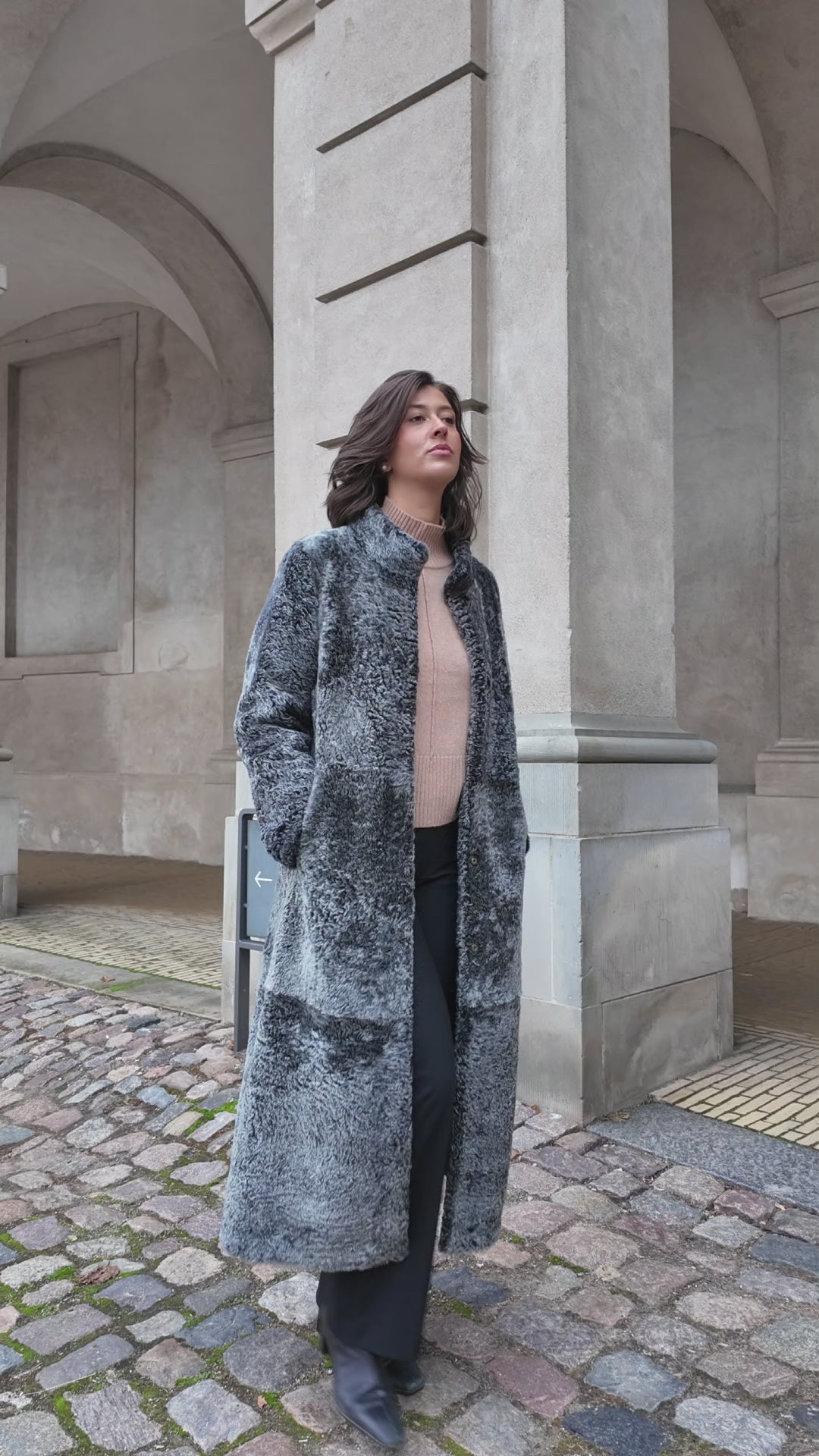 Innocente, 125 cm. - Rulam frakke vendbar - Kvinder - Sort