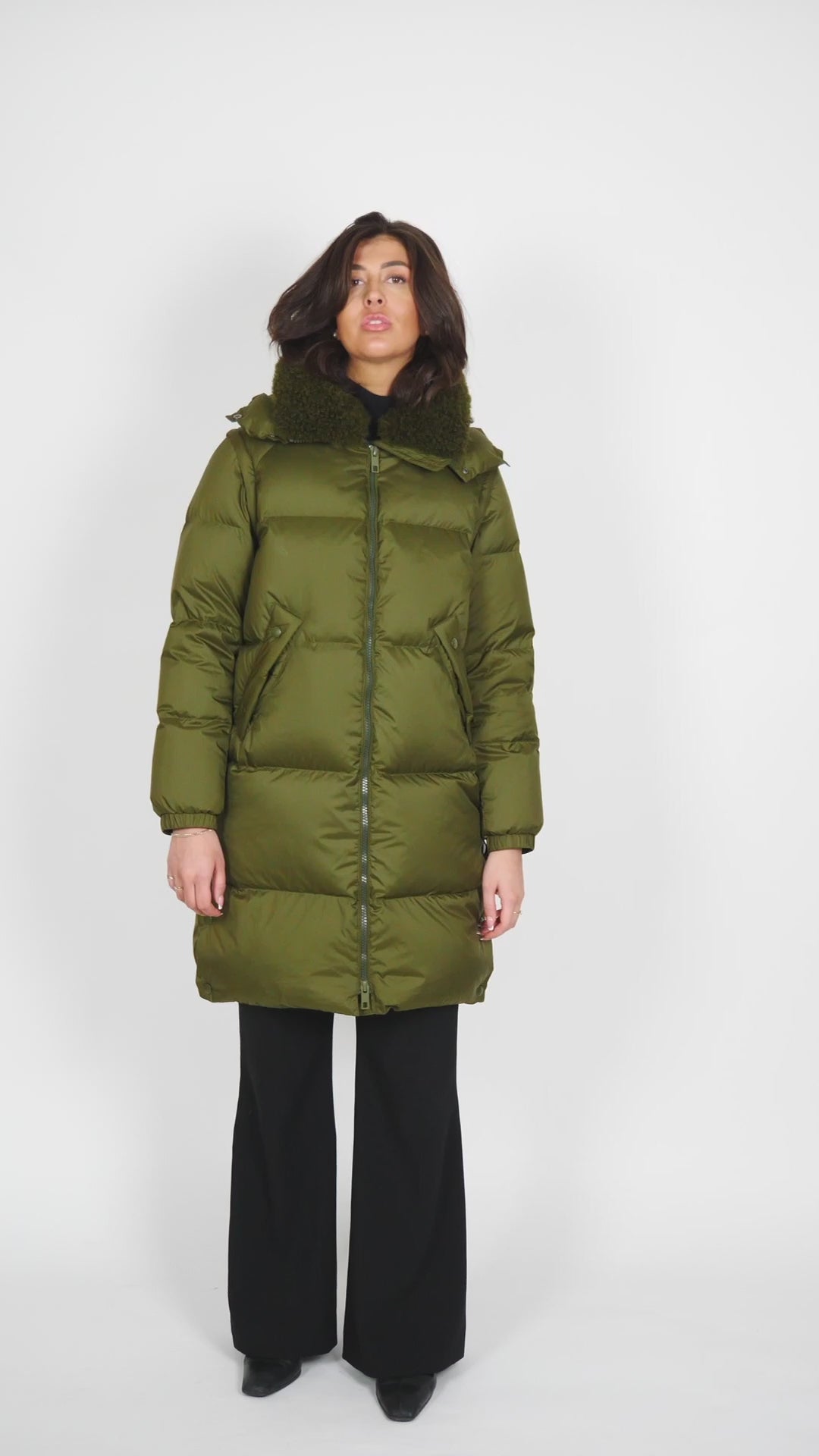 Heather, 98 cm. - Down jacket/vest - Women - Army Green