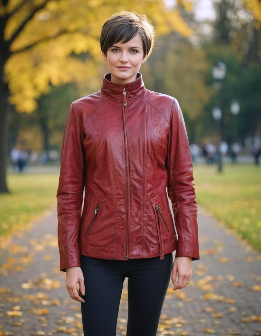 Iden - Lamb Boss Leather - Jacket - Women - Red