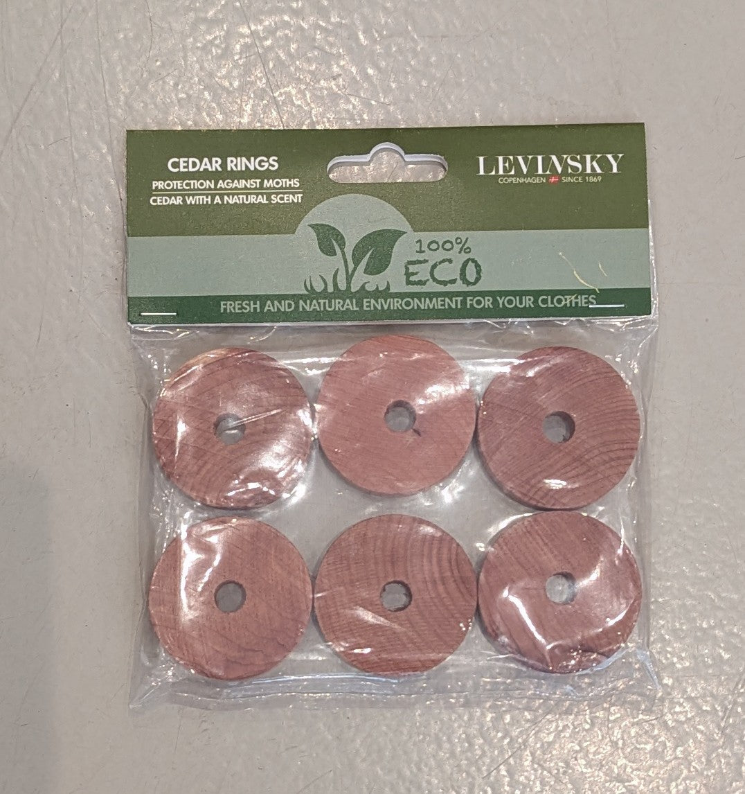 Ceder træ ringe. Beskytter mod Møl (6 stk. træ ringe)  