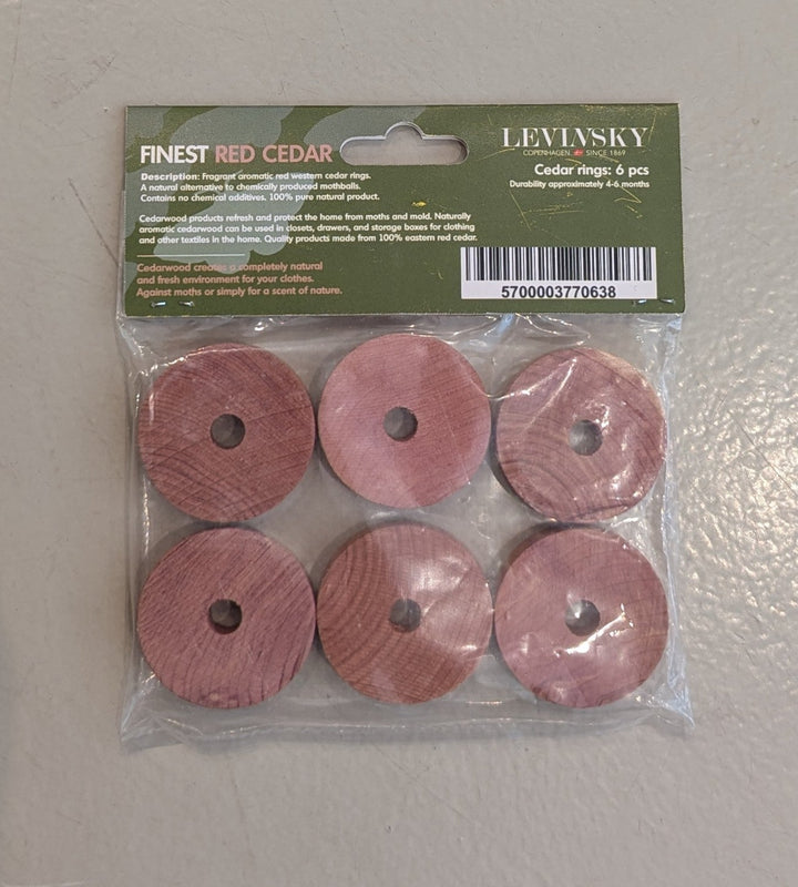 Ceder træ ringe. Beskytter mod Møl (6 stk. træ ringe)  