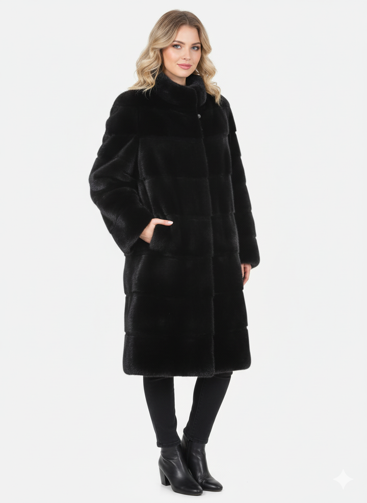 Sabine, 95 cm. - Krage - Mink Dyed - Women - Black / Mink Pels - Levinsky - Kvinde