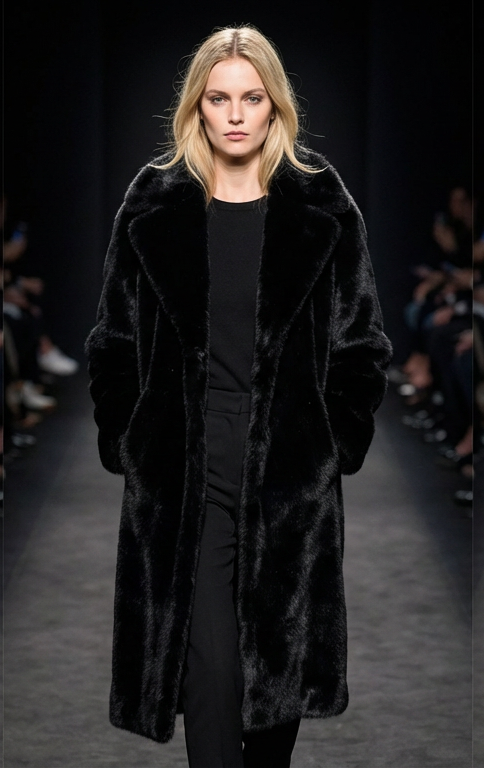 Hellani, 95 cm. - Krage - Toscana Lamb - Kvinner - Svart