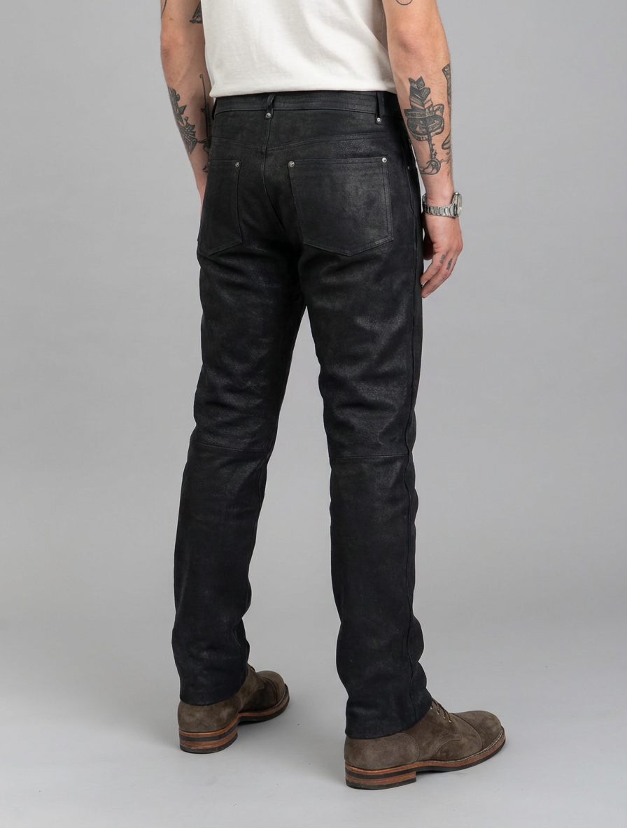 Jack Bukser - Buffalo Skipper Leather - Mann - Svart