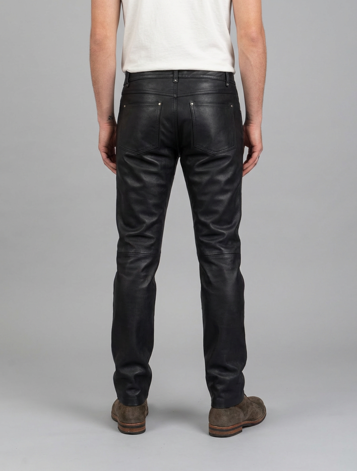 Jack Trouser - Lamb Skipper Leather - Man - Black