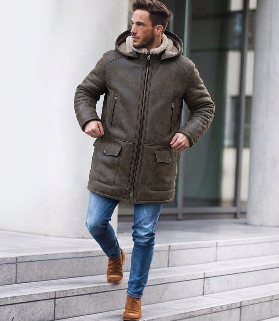 Iago, 85 cm. - Nappa Lamb Crack - Man - Camel