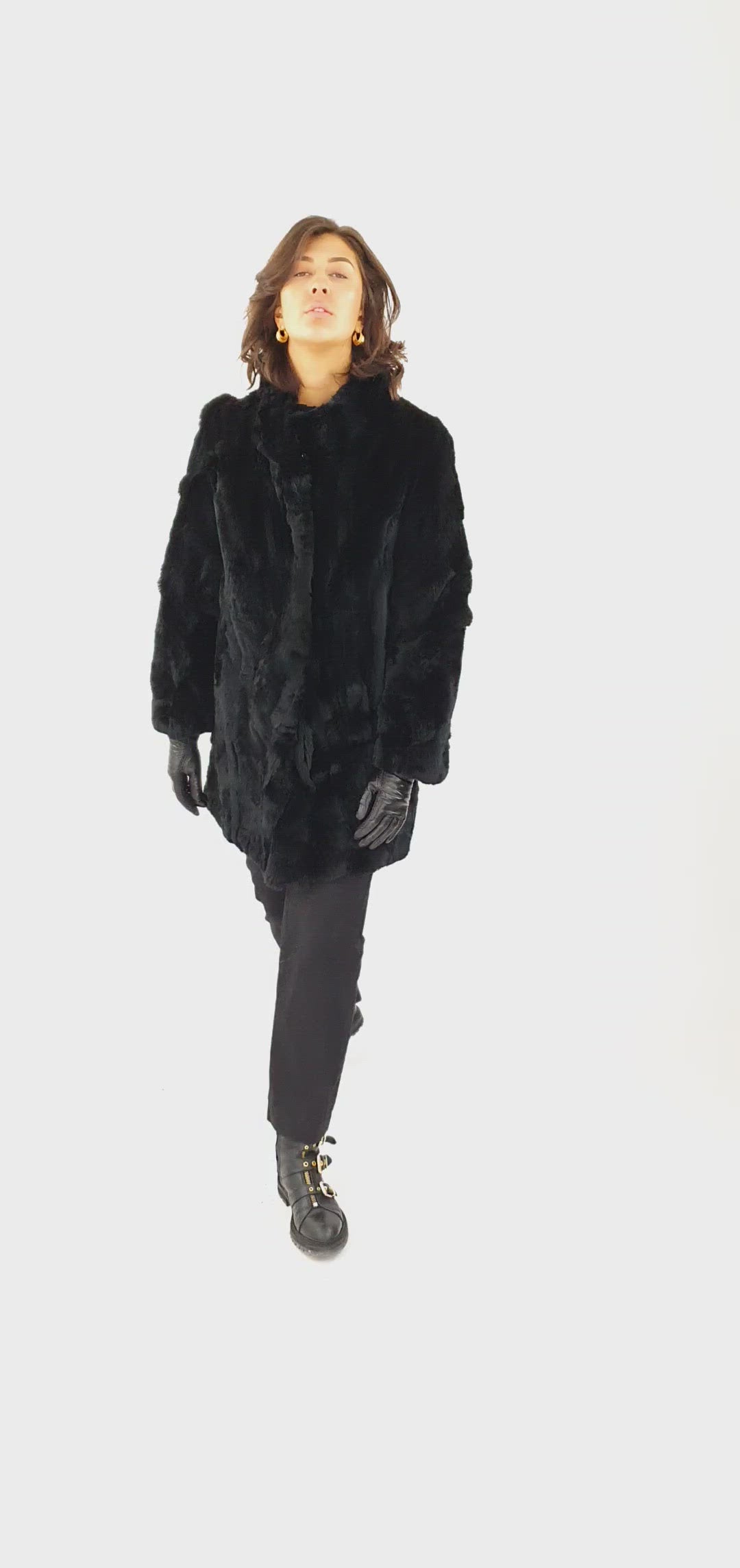 Trille, 84 cm. - Rex Retail - Women - Black / Rex Kanin Pels - Levinsky - Kvinde