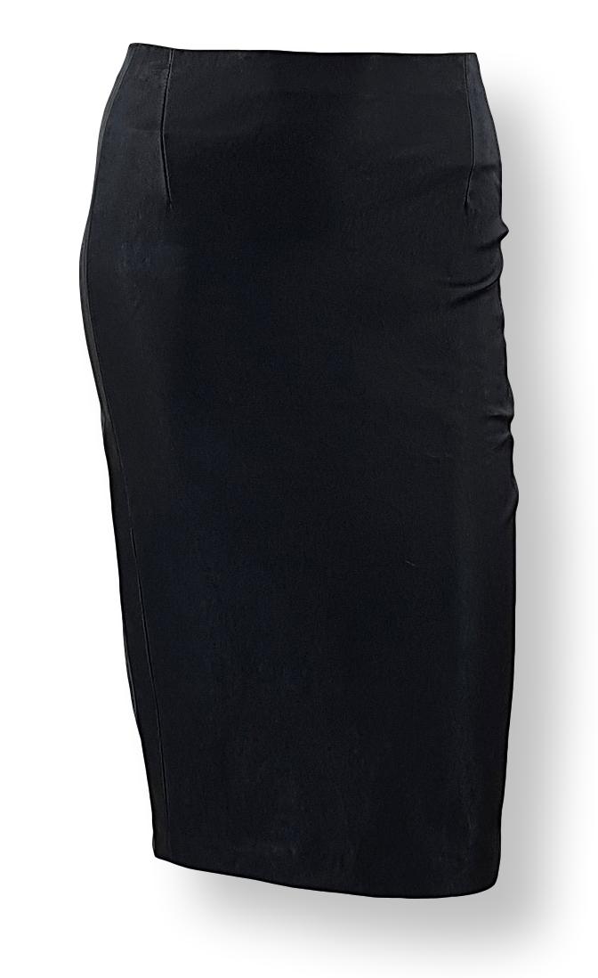 Deanne Pencil Skirt - Lamb Stretch Leather - Women - Black