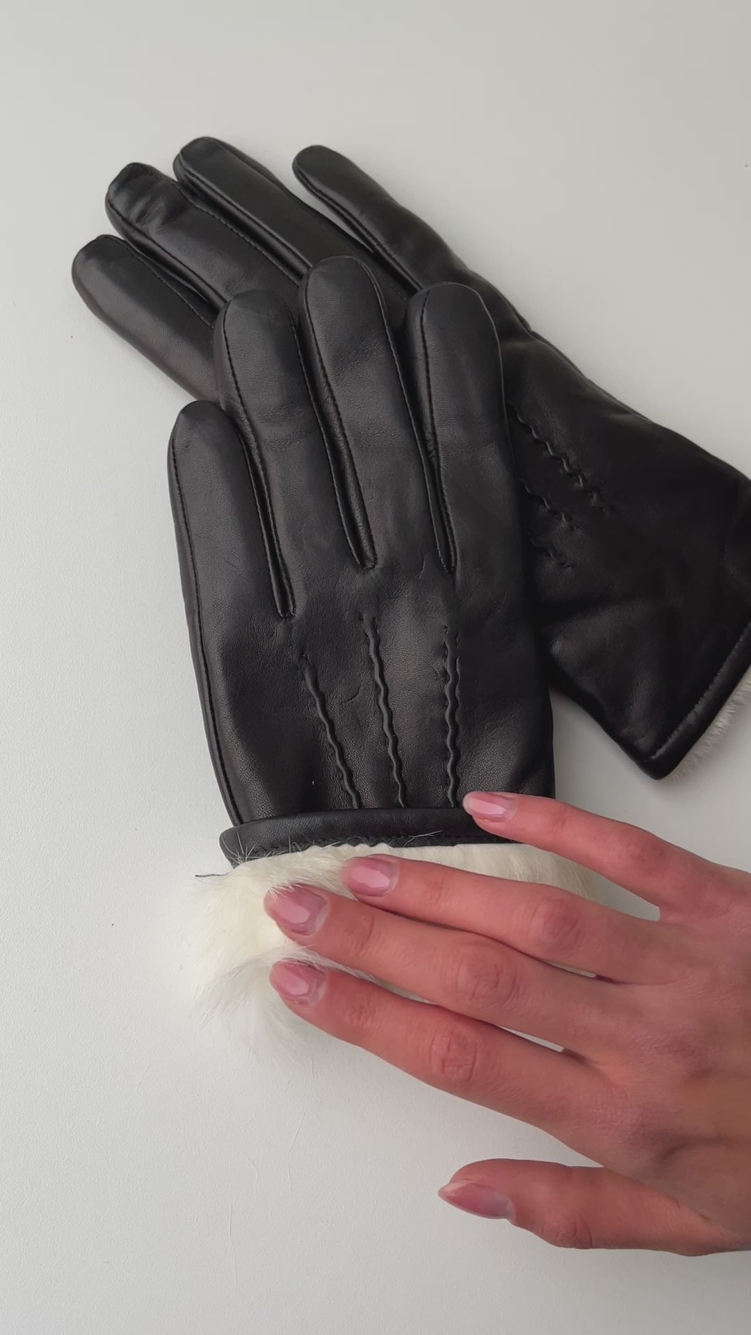 127-W Glove Lamb Slink Leather -Accesories Black – Stampe Denmark