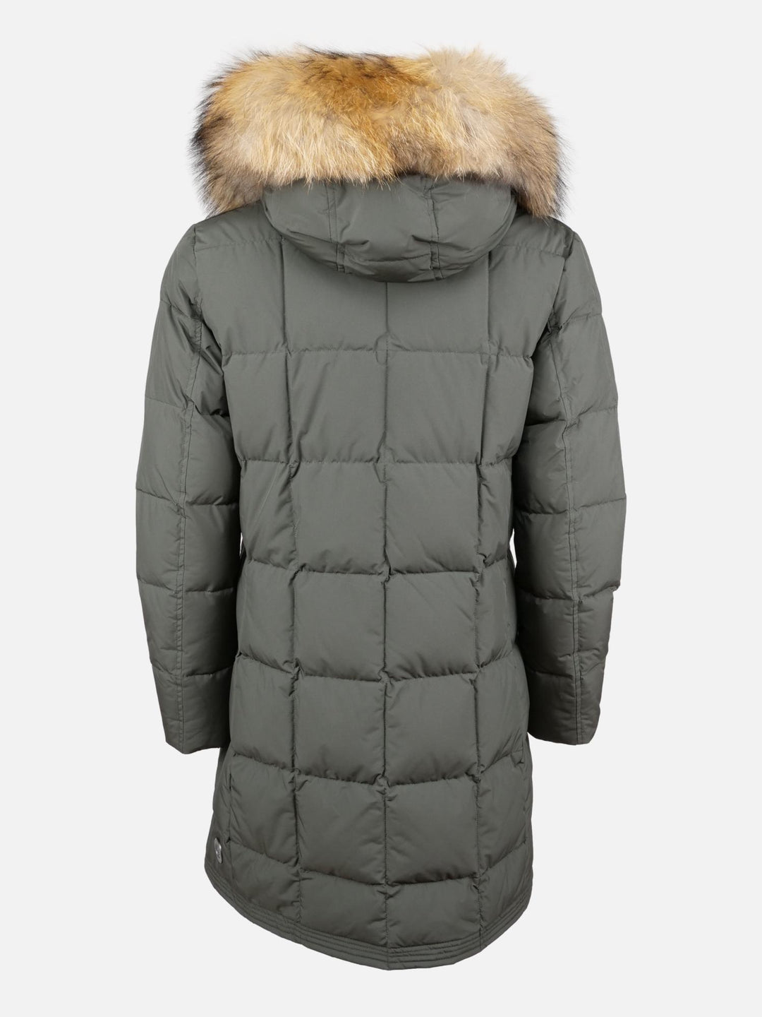 1403-500R - Army down coat with fur trim - women