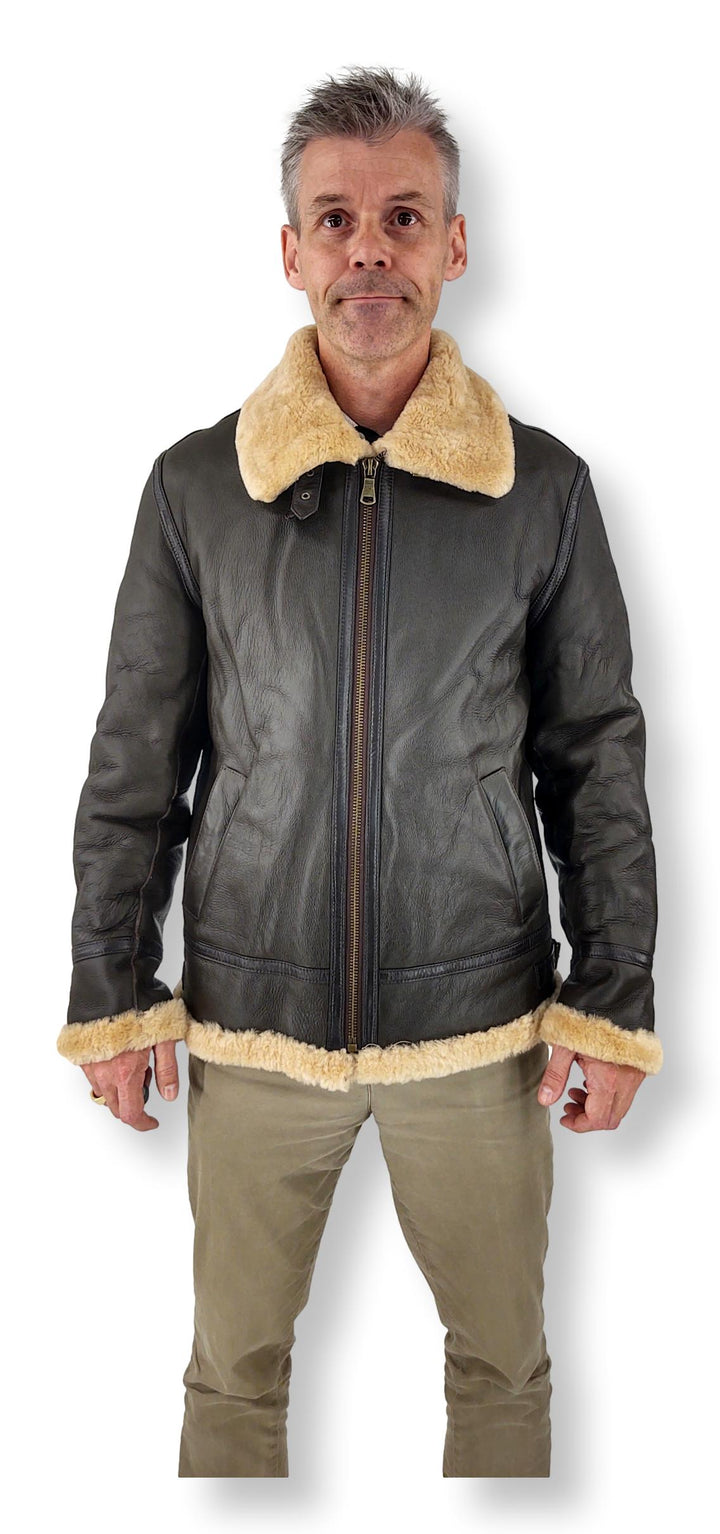 Elias Mens Bomber - Nappa Lamb Crack - Man - Mørkebrun