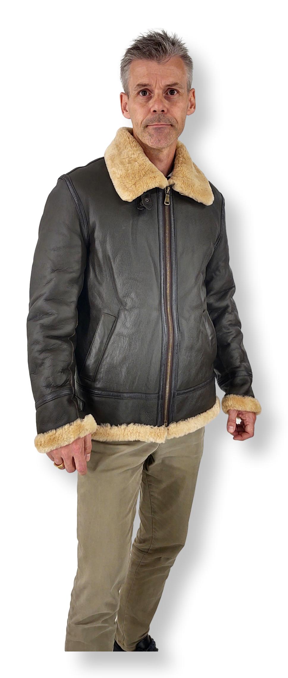 Elias Mens Bomber - Nappa Lamb Crack - Man - Mørkebrun
