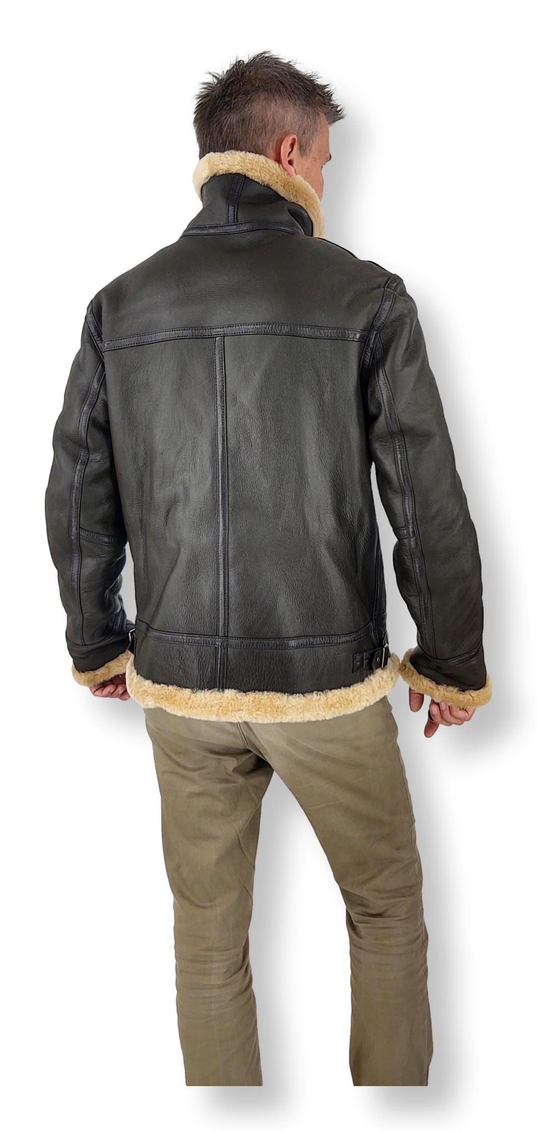Elias Mens Bomber - Nappa Lamb Crack - Man - Mørkebrun