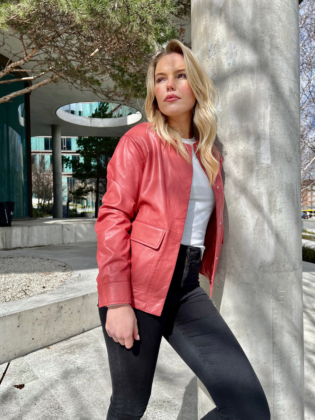 Elivera - Lamb Dior Leather Jacket - Women - Pink