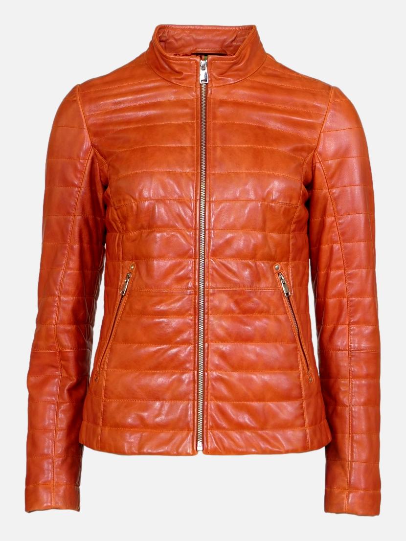 Kamsy - Lamb Leatherjacket - Women - Burnt Orange