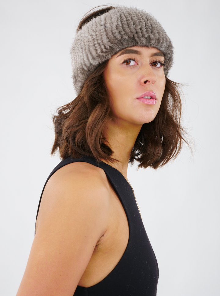 Knitted Headband - Mink Knitted - Accesories - Grey